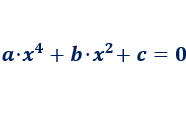 Resolución de ecuaciones bicuadradas.