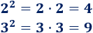 Explicamos por qué las potencias elevado a 2 y elevado a 3 se leen como al cuadrado y al cubo, respectivamente. Con ejemplos. Área del cuadrado y volumen del cubo. Secundaria. ESO. Álgebra. Matemáticas.