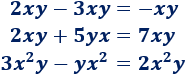 2xy - 3xy = -xy, 2xy + 5yx = 7xy, 3x²y-yx² = 2x²y Explicamos qué es un monomio, binomio, trinomio y polinomio y cómo sumar y restar monomios, con ejemplos y problemas resueltos. También, vemos los conceptos de grado de un monomio y de un polinomio y el de monomios semejantes. Secundaria. ESO. Álgebra básica. Matemáticas