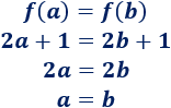 Una función es inyectiva cuanto los números distintos tienen imágenes distintas. Definición de función inyectiva, ejemplos de funciones inyectivas y no inyectivas y problemas relacionados para pensar resueltos. Funciones. Análisis real. Matemáticas.
