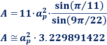 Calcular el área y el perímetro de un endecágono regular. Definición de endecágono regular y demostración de las fórmulas del área y del perímetro del mismo, escritas en función del lado, de la apotema y del radio del circuncírculo. Matemáticas. Geometría plana. Secundaria. Bachillerato. Calculadora online.