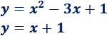 Explicamos cómo calcular la intersección de rectas y parábolas entre sí, con ejemplos y problemas resueltos. Igualamos las ecuaciones, resolvemos la ecuación y calculamos la otra coordenada. ESO. Secundaria. geometría plana. Matemáticas.
