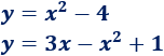 Explicamos cómo calcular la intersección de rectas y parábolas entre sí, con ejemplos y problemas resueltos. Igualamos las ecuaciones, resolvemos la ecuación y calculamos la otra coordenada. ESO. Secundaria. geometría plana. Matemáticas.