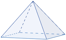 Calculadora del área y volumen del sólido de Johnson J₁. También, definimos la pirámide J₁, calculamos su altura en función del lado de la base y demostramos las fórmulas del área y volumen. Geometría. Secundaria. Bachillerato. Calculadora online.