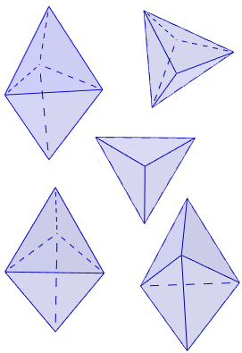 Calculadora del área y volumen del sólido de Johnson J₁₂ (bipirámide triangular con caras regulares e iguales). También, definimos el sólido J₁₂, calculamos su altura y demostramos las fórmulas del área y del volumen. Calculadora online. Matemáticas. Geometría.