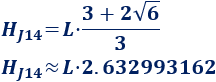 Calculadora del área y volumen del sólido de Johnson J₁₄ (bipirámide triangular elongada). También, definimos el sólido J₁₄, calculamos su altura y demostramos las fórmulas del área y del volumen. Calculadora online. Matemáticas. Geometría.