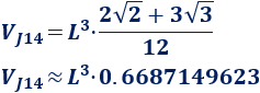 Calculadora del área y volumen del sólido de Johnson J₁₄ (bipirámide triangular elongada). También, definimos el sólido J₁₄, calculamos su altura y demostramos las fórmulas del área y del volumen. Calculadora online. Matemáticas. Geometría.