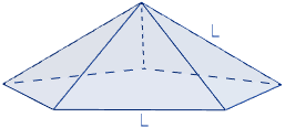 Área y volumen de la pirámide pentagonal