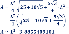 Calculadora del área y volumen de una pirámide pentagonal y del sólido de Johnson J₂. También, definimos pirámide pentagonal y pirámide J₂, calculamos la arista lateral y la altura de J₂ y demostramos las fórmulas del área y del volumen. Calculadora online. Matemáticas. Geometría.