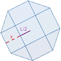 Calculadora del área y volumen del sólido de Johnson J₄ (o cúpula cuadrada). También, definimos el sólido J₄, calculamos su altura y demostramos las fórmulas del área y del volumen. Calculadora online. Matemáticas. Geometría.