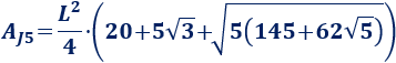 Calculadora del área y volumen del sólido de Johnson J₅ (o cúpula pentagonal). También, definimos el sólido J₅, calculamos su altura y demostramos las fórmulas del área y del volumen. Calculadora online. Matemáticas. Geometría.