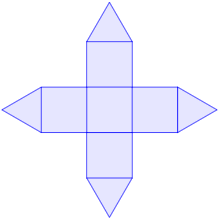 Calculadora del área y volumen del sólido de Johnson J₈ (pirámide cuadrada elongada o cubo aumentado). También, definimos el sólido J₈, calculamos su altura y demostramos las fórmulas del área y del volumen. Calculadora online. Matemáticas. Geometría.