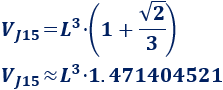 Calculadora del área y volumen del sólido de Johnson J₁₅ (bipirámide cuadrada elongada). También, definimos el sólido J₁₅, calculamos su altura y demostramos las fórmulas del área y del volumen. Calculadora online. Matemáticas. Geometría.