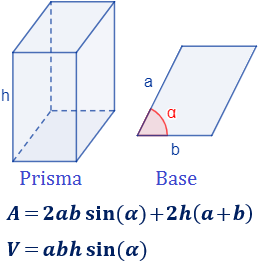 Propio Parcial Ruina Calculadora del área y volumen del prisma cuadrangular o rectangular y  romboidal