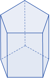 Área y volumen del prisma pentagonal regular