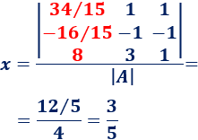 Ejemplos de la regla de Cramer resolver de ecuaciones