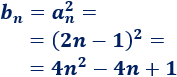 b(n) = 4n² - 4n + 1 Recordamos el concepto de progresión aritmética (de primer orden); definimos progresión aritmética de segundo orden, proporcionamos la fórmula para sumar sus primeros términos y resolvemos algunos problemas. Matemáticas.