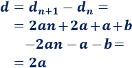 d = d(n+1) - d(n) = 2a Recordamos el concepto de progresión aritmética (de primer orden); definimos progresión aritmética de segundo orden, proporcionamos la fórmula para sumar sus primeros términos y resolvemos algunos problemas. Matemáticas.